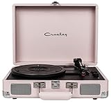 Crosley Cruiser CR8005U-001A Deluxe Vintage 3-Speed Bluetooth Suitcase Turntable, Pink