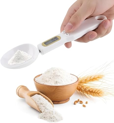 Image of Digital Spoon Scale for Kitchen | 0.1g Precision Electronic Measuring Spoon for Oil, Salt, Sugar & Spices | LCD Display Food Weight Spoon for Diet, Diabetes & Healthy Cooking