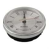 Dolvitrny Reloj de cuarzo con números romanos de 65 mm, movimiento de inserción para reloj de pared, esfera de aluminio con acabado dorado o plateado (plata)