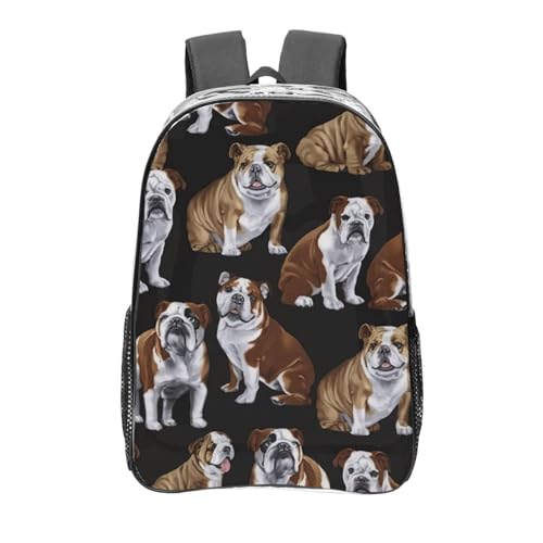 Sac à dos transparent bouledogue anglais léger pour gagner du temps aux contrôles
