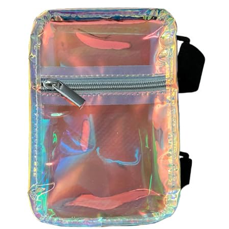 Holographic Thigh Bag | Leg Harness for Women | Outdoor Waist Pouch | Carnival Hiking Travel Fanny Pack with Adjustable Straps, Iridescent, One Size, Regular Thigh Bag — image 1