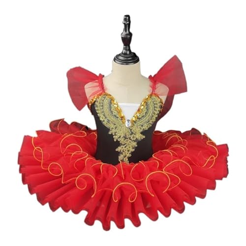 SPSNCXFN Tutú de Ballet para niña Bailarina Ballet Tutu for niños niñas Adulto Ropa de Baile niños tutú Trajes de Ballet Leotardos Vestido de Ballet(Black and Red,170cm)