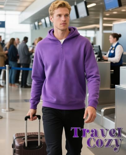 Men's Hoodie Quarter Zip Pullover Sweatshirts Fleece Hoodies Casual Long Sleeve Athletic Hooded Sweat Shirt for Men3