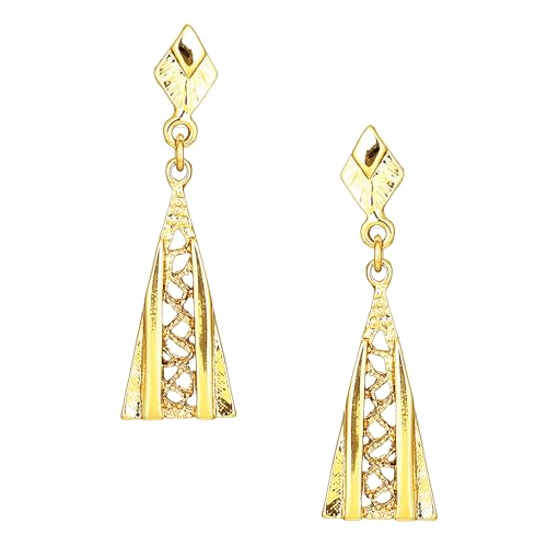 Estele 24Kt Gold Tone Plated Long Drop Earrings for Womens (B08CQ1Z2MY) Amazon Price History, Amazon Price Tracker