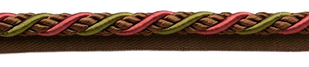Cordon torsadé avec rebord DÉCOPRO 0038AXL rouge chocolat 7m