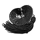 Sarini 2 Pairs Women’s Reusable Nipple Patches with Sequins and Tassels,Adhesive Nipple Patches Heart Shaped Bra for Wife and Girlfriend Birthday Novelty Gifts (Black,Red)