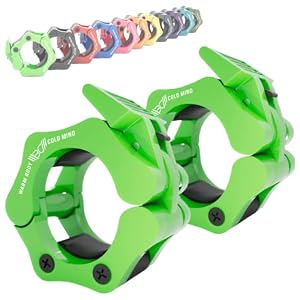 WARM BODY COLD MIND Renforcé Clips Barre Olympique – Stop Disque 50mm – pour Haltérophilie Fitness Gym Accessoires Musculation, Barbell Clamps, Pince barre de Musculation, Colliers D’ Halteres Collars