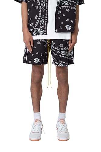 mnml Men's Bandana Paisley Shorts - Black, XS at Amazon Men's