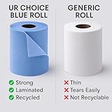 UR CHOICE Blue Centrefeed Paper Tissue Rolls, Pack of 12 Rolls, Multipurpose 2-Ply Laminated Kitchen Towel for Home & Commercial Cleaning - Image 7