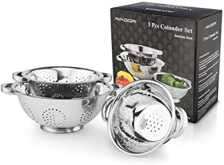 Miniatura 2 de Juego de 3 coladores de acero inoxidable, viene en 1. 3 y 5 cuartos de galón para toda tu cocina, horneado, necesidades de preparación