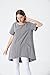 Minibee Women's Cotton Linen Short Sleeve Tunic/Top Tees (XXL, Gray)