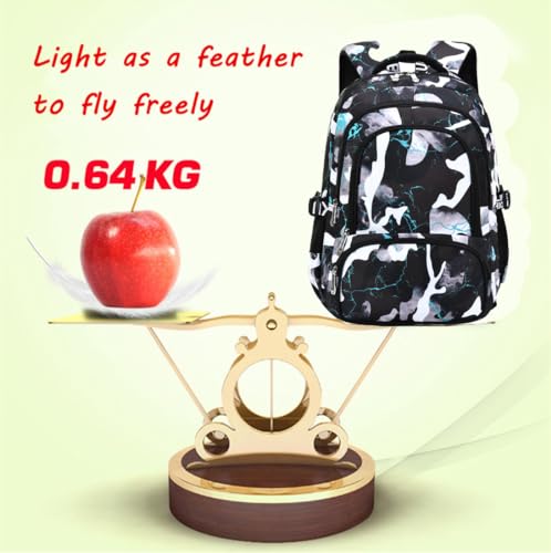 Image of Ladyzone Camo School Backpack Lunch Box Set Lightweight Schoolbag Travel Camp Outdoor Daypack