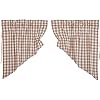 VHC Brands Annie Buffalo Portabella Check Farmhouse Prairie Swag Curtain Set 36x36x18