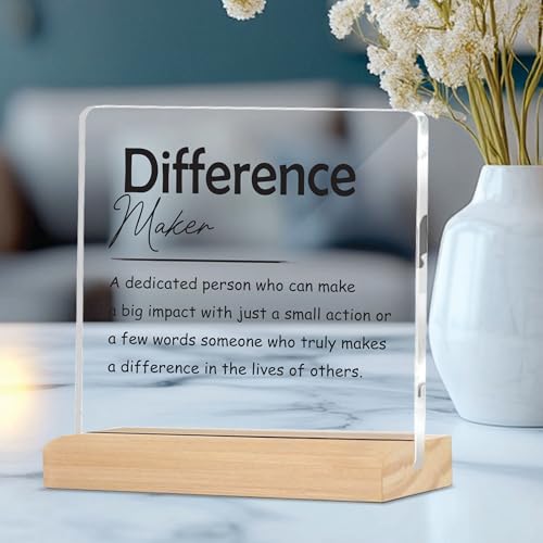 Image of Giftplease Mentor Plaque with Wooden Stand Personalized Gift for Mentor, Coach, Teacher, Appreciation Keepsake, Clear Desk Decor, Inspirational Thank You Gift, Office Table Display MP 77