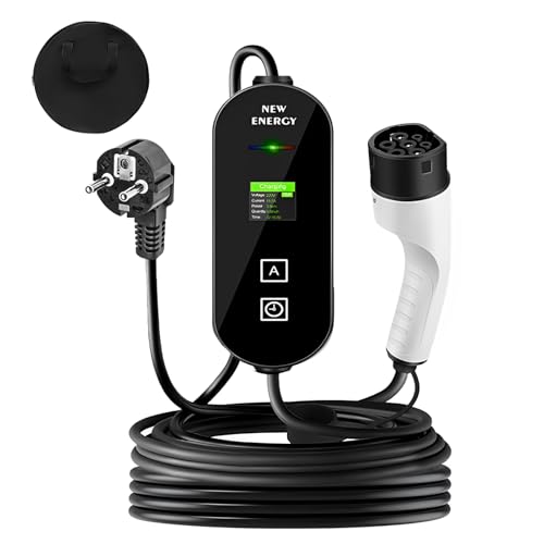 Caricabatterie per veicoli elettrici con display a LED ricarica sicura e veloce cavi per batterie per 8A-16A sicuri e affidabili tipo 2