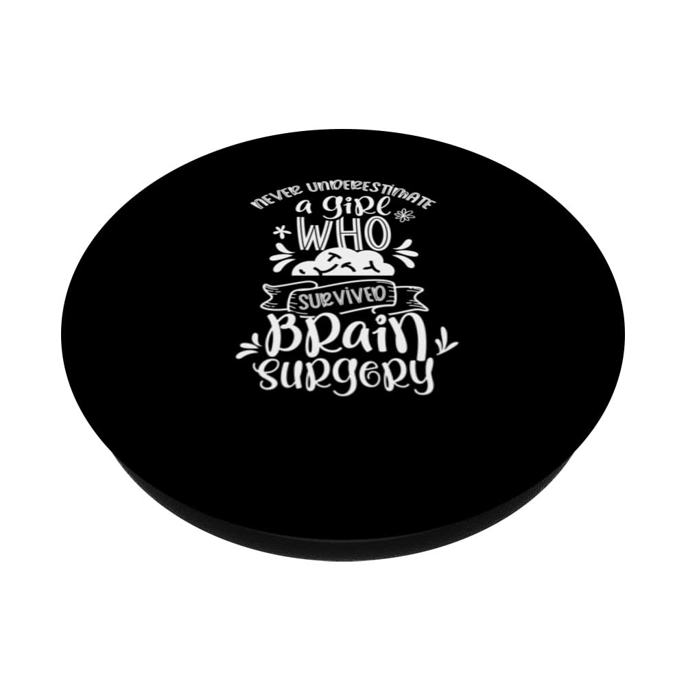 Girl Who Survived Brain Surgery Tumor Patient Aneurysm PopSockets Swappable PopGrip, Black - Image 2