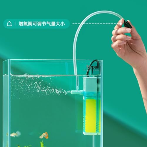 Image of Nepall 3 in 1 Ultra Silent Water Fall Type Aquarium Fish Tank Internal Bio- Sponge Filter with Aeration, Oxygenation and Rainfall for Fish Tank (NX-30 |22 Watts| 1000L /Hr | Suits Upto 3Feet Tank)