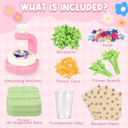 Aooess DIY Flower Craft Kits for Kids Ages 5-7: Fabric Flower Bouquets Toys, Arts and Crafts Kit for 4-8 Year Old Girls, Stem Educational Screen-Free Creative Play Gift for Girls Ages 3+ by Aooess - Image 3