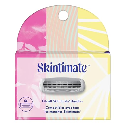 Skintimate Womens Razor Blade Refills 4 Ultra Thin Blades Pivoting Cartridge Aloe and Vitamin E Conditioning Strip 4 Count