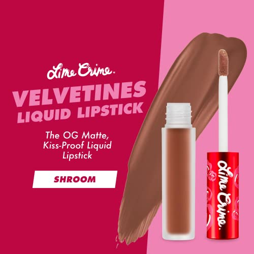 Lime Crime Velvetines Liquid Matte Lipstick, Shroom (90S Brown) - Bold, Long Lasting Shades & Lip Lining - Stellar Color & High Comfort For All-Day Wear - Talc-Free & Paraben-Free #TOP1