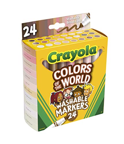 Crayola Colors Of The World Markers, Skin Tone Markers, Classroom Supplies, Gift For Kids, 24 Count (Styles Vary) #TOP6