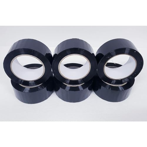 GREATOYAR Pack 6 Rollos Cinta Embalar, Cinta Embalaje, Cinta Adhesiva para Embalar Mudanza y Almacenamiento, Cajas y Paquetes, Longitud 40 Metros, Color Negro, 6 Rollos