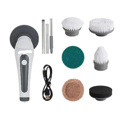 VAMOARPOL 6 In 1 IPX8 Waterproof Electric Cleaning Brush Spin Cleaning Scrubber Electric Cleaning Tools Kitchen Bathroom Cleaning Gadgets