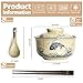 Niturceal Ceramic Ramen Bowl Set Ramen Noodle Bowl with Lid 27oz Japanese Retro Style Soup, Pho, Udon Bowls, Matching Spoons and Chopsticks for Microwave & Dishwasher Safe, Fish