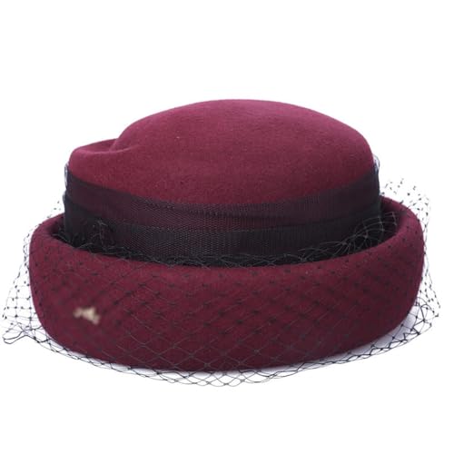 Béret pour femmes en laine et satin style chapeau melon automne-hiver
