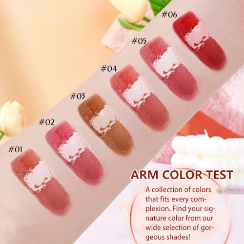 Image of 2-in-1 Matte Liquid Lipstick & Clear Lip Gloss, Long Lasting Waterproof Smudge Proof 24 Hour Lip Color Stain, Non Stick & Non Fading, Vegan Matte Makeup Lip Stain for Women, Orange Pink #05