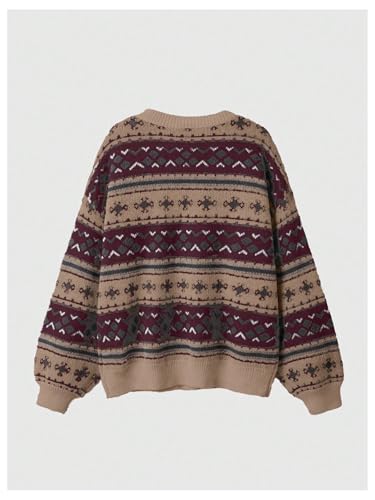 Image of MakeMeChic Women's Striped Sweaters Halloween Vintage Grandpa Sweaters