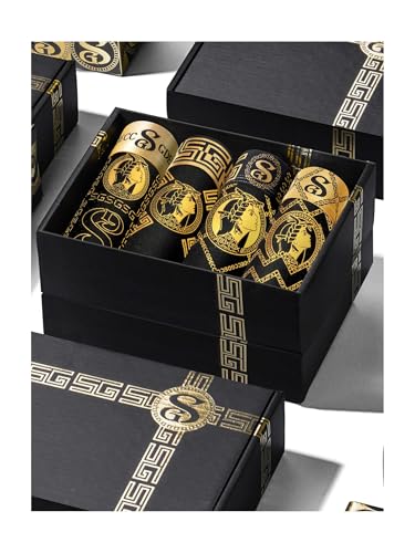 Gift Boxed Men's Underwear Boxer Briefs, Cotton Trunks Shorts Underpants, Moisture Wicking Fashion Luxury Black Gold