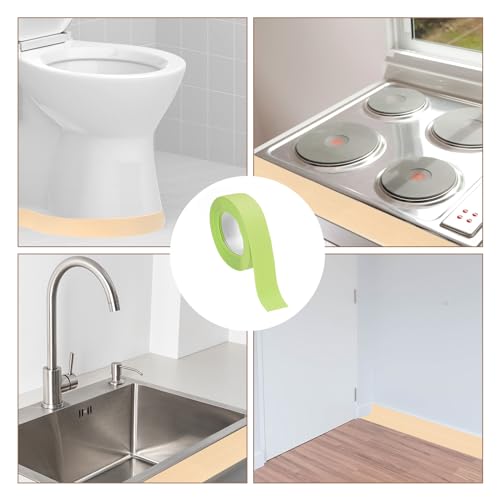 Image of uxcell 4 Rolls Green Caulk Sealant Strip Waterproof Self Adhesive 0.87 inch x 10.5Ft Toilet Caulk Tape, Bathtub Caulk Sealing Strip for Kitchen Countertop, Sink, and Floor Edge Protector