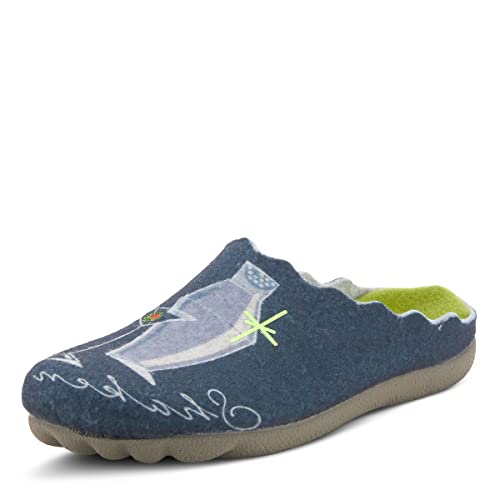 Flexus Spring Step Cocktail House Slippers for Women - Cozy Felt Round Toe Women's Clogs - Ladies Slippers for Indoor Use