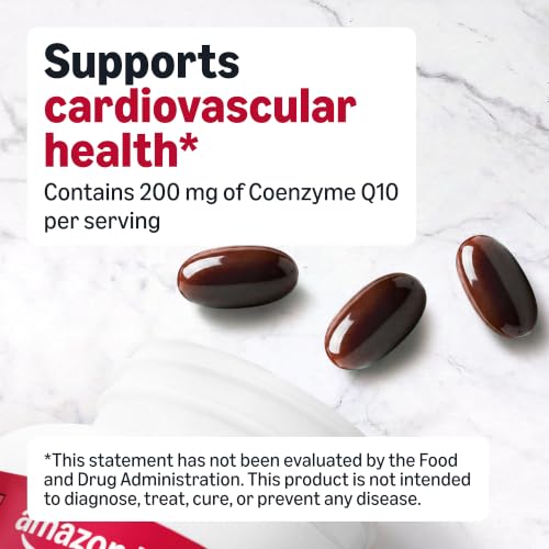Amazon Basics Rapid-Release CoQ10 Heart Health Softgels, 100 mg, 60 Count view 2