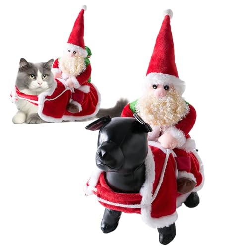 Disfraz de Papá Noel para perro, disfraz de Papá Noel, ropa roja, disfraz de cosplay para mascotas, disfraz divertido para disfrazarse, ropa para perros pequeños, medianos y grandes, gatos, disfraz de