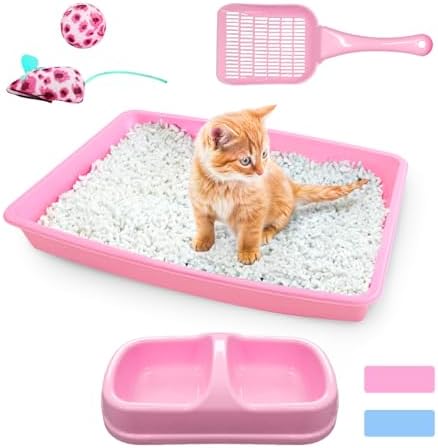 Hlimior Kitten Starter Kit - 15 Piece Essentials Set With Litter Box, Toys, Collar & More In Pink - View #9