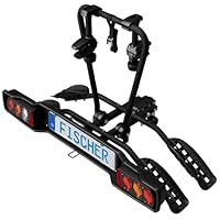 FISCHER Kupplungs-Fahrradträger SmartLine Black, für 2 Fahrräder bis 50 kg Nutzlast, für Anhängerkupplung, abklappbar, teilmontiert, mit integriertem Rahmenschutz