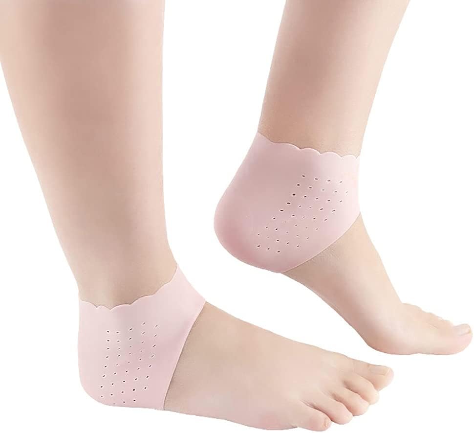 2Pcs Silicone Feet Care Socks Moisturizing Gel Heel Thin with Hole Cracked Foot Skin Cover Protectors Tool