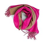 Mitos Natural Elegance Schal aus Wolle, zweifarbig Winterschal 100% Alpaka Herrenschal Damenschal elegant, weich, warm (magenta hellbraun)