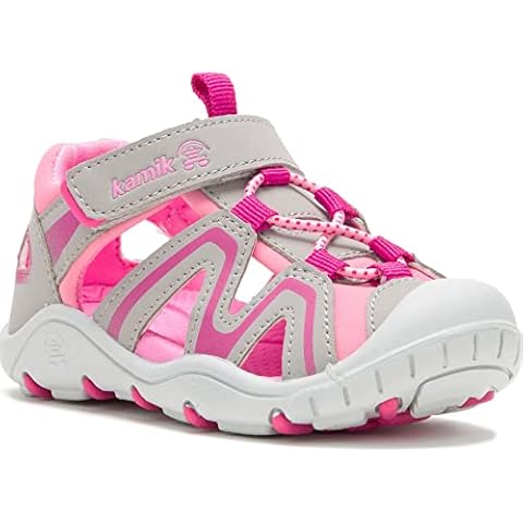 Kamik Kick Flat Sandal for Girls, LT Grey Cover