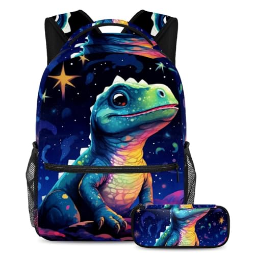 Sac à dos dinosaure étoilé multicolore garçon fille sac à livres voyage étudiant