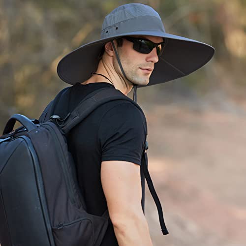 Image of Wide Brim Sun Hat for Men Women UV Protection Ventilated Summer Hats for Fishing Hiking Garden Beach