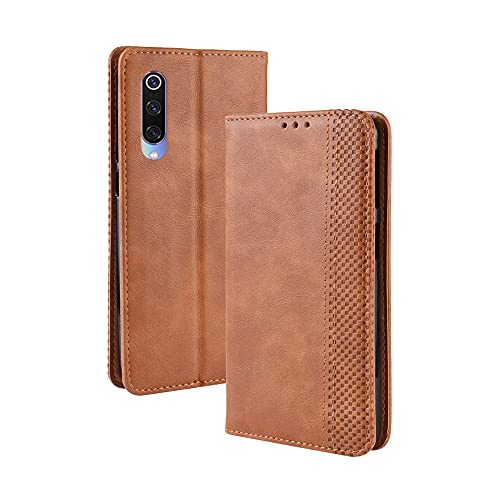 Capa de couro carteira com clipe magnético retrô compatível com Xiaomi Mi 9 SE 9SE Mi9SE Mi9 Lite Mi