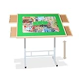 Picture of Fanwer 1500 Piece Puzzle Table with 4 Drawers, Jigsaw Puzzle Table with Legs Adjustable Angle & Height, Tilting Puzzle Tables for Adults with PP Cover, for Birthday