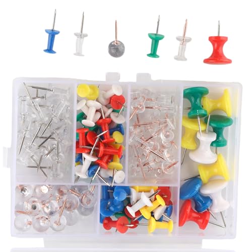 Juego de 120 chinchetas de corcho, chinchetas de corcho para tablón de anuncios para mostrar fotos, notas, notas y archivos