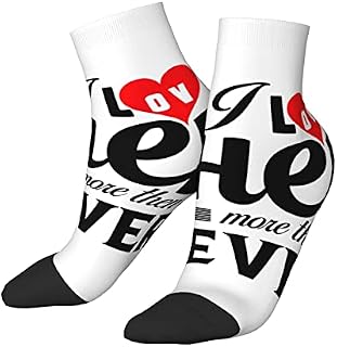 456 Socks Love Her More Ever Running Socks Nonslip Office Socks Comfortable Walking Socks For Baseball Football Hiking,30cm