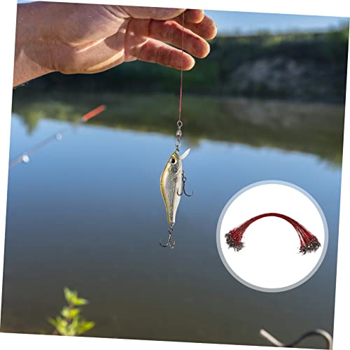 100 unidades de líderes de acero con giratorio para pesca miniatura 6