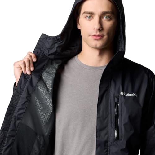 Columbia Men's Pouring Adventure Jacket, Waterproof Rain Jacket, Black, Size L - Image 5