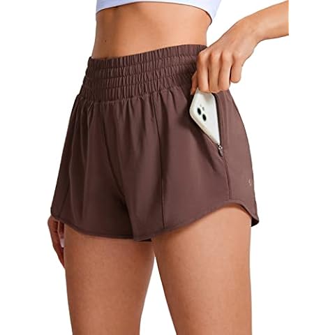 CRZ YOGA Women's High Waisted Running Shorts Cover